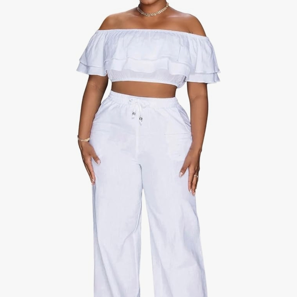Women's Off-Shoulder White Jumpsuit